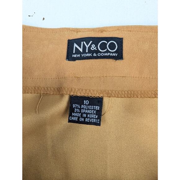 New York & Co Women's Size 10 Vintage Button Front Long Gold Skirt - Picture 5 of 8